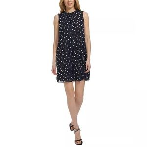 Tommy Hilfiger Women's Sleeveless Ruffled Chiffon Shift Dress